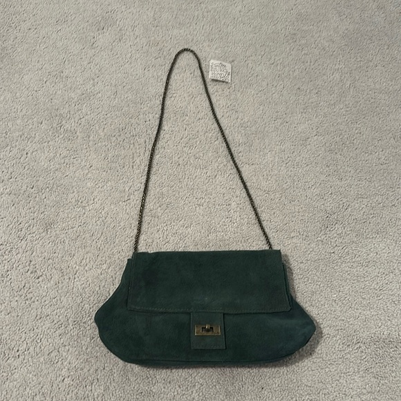 NWT Free People Slouchy Chain Link Suede Purse - Picture 2 of 8